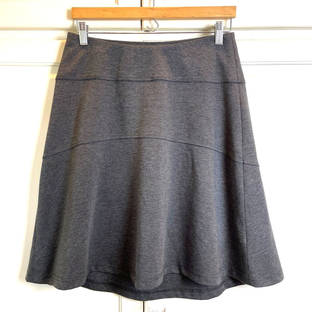 Royal Robbins Gray Knit Mini Skirt Women's Sz XS Rayon Blend Pockets Stretch